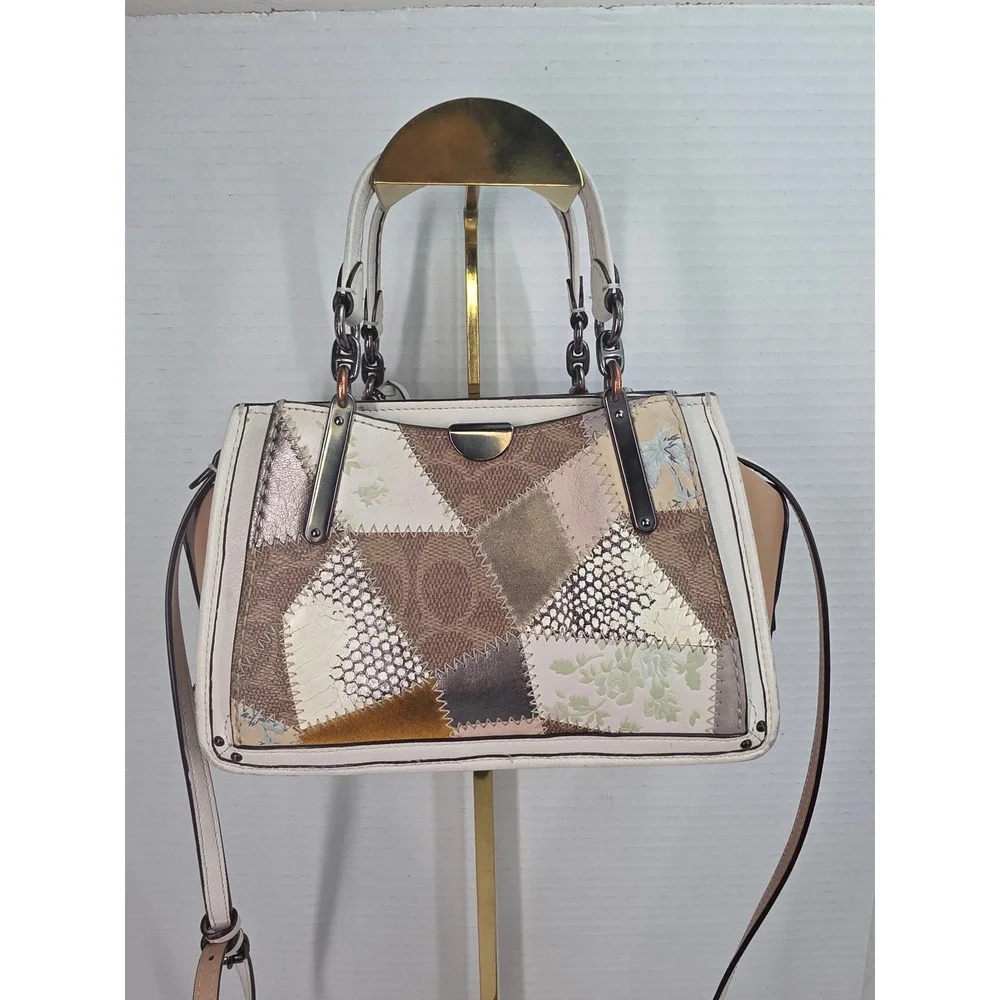 Coach Mini Dreamer 21 Patchwork Signature Canvas Leather Satchel Bag A1992-88884